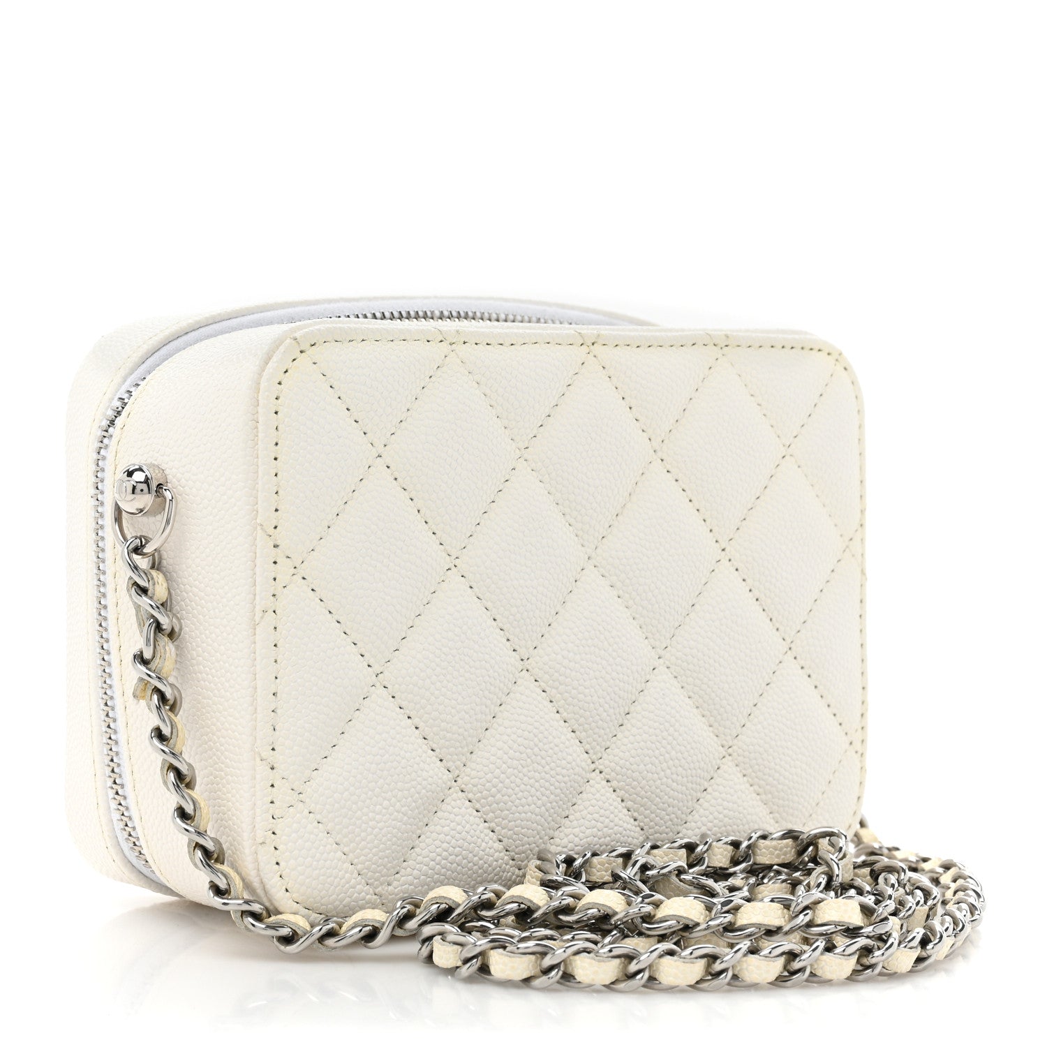 Chanel Caviar Quilted Camera Bag White 2 of 10