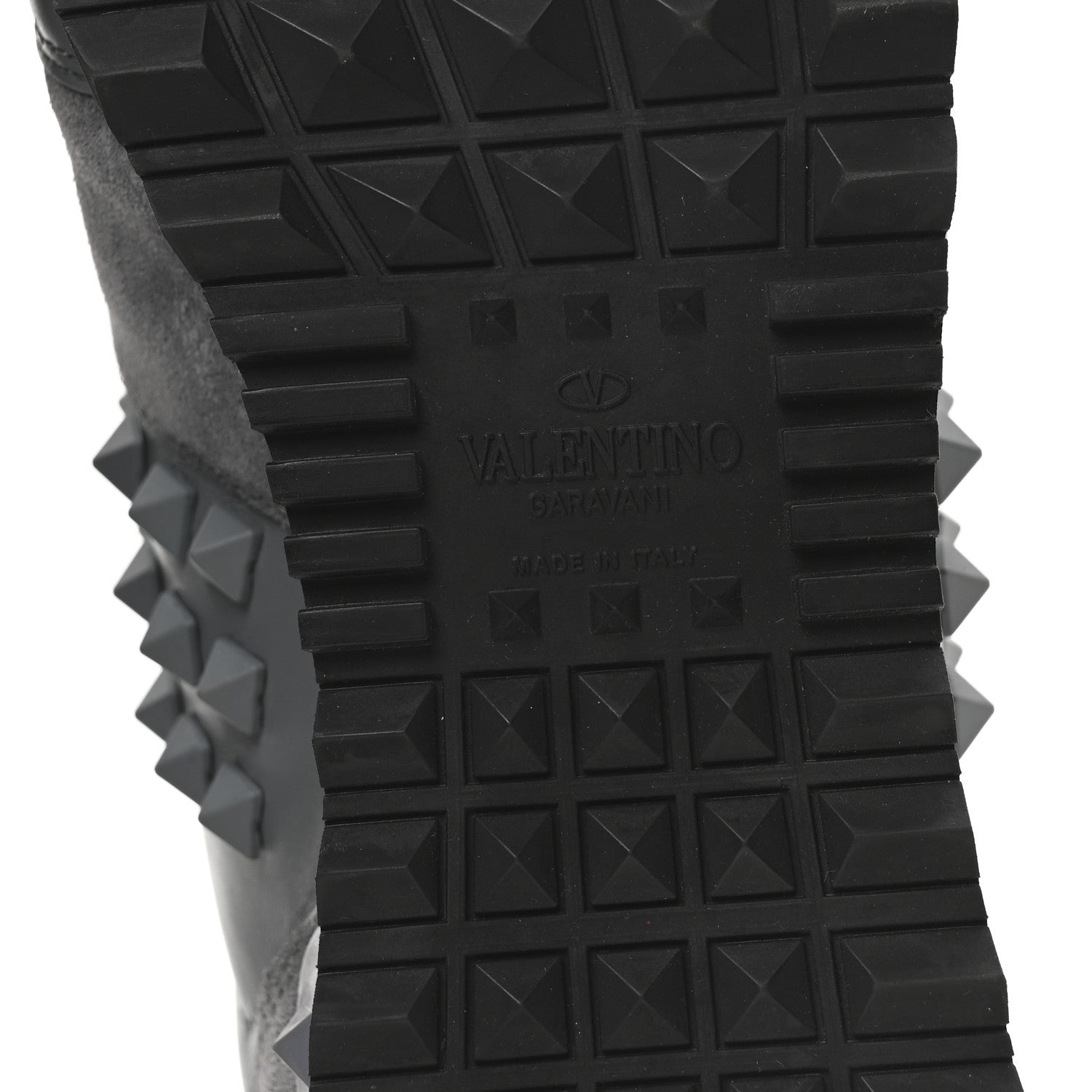 Valentino Garavani Calfskin Suede Rockstud Sneakers 35.5 Grey 14 of 16