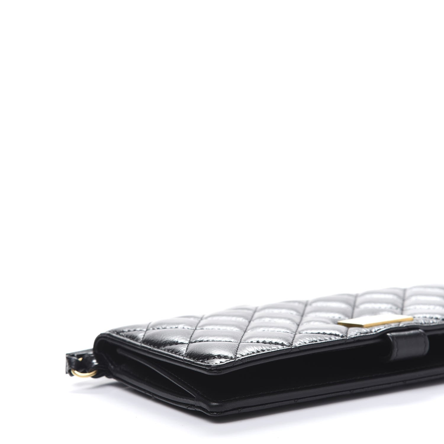 Chanel Glazed Calfskin Quilted Long Wallet With Handle Black 6 of 13