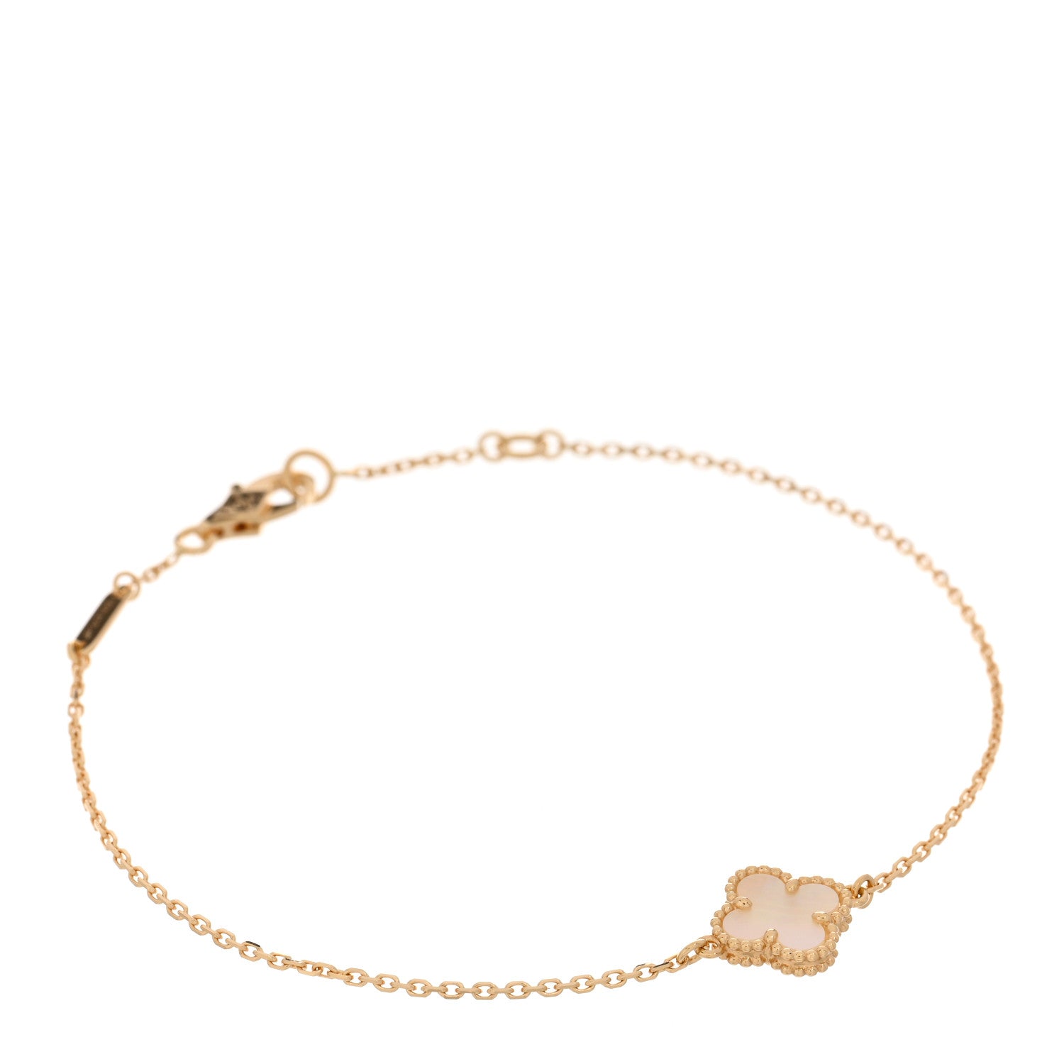 Van Cleef & Arpels 18K Yellow Gold Mother of Pearl Sweet Alhambra Bracelet 1 of 5
