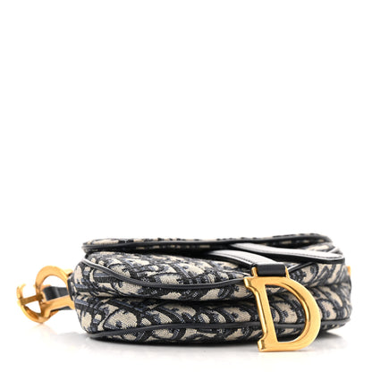 Christian Dior Oblique Mini Saddle Bag Blue 4 of 13