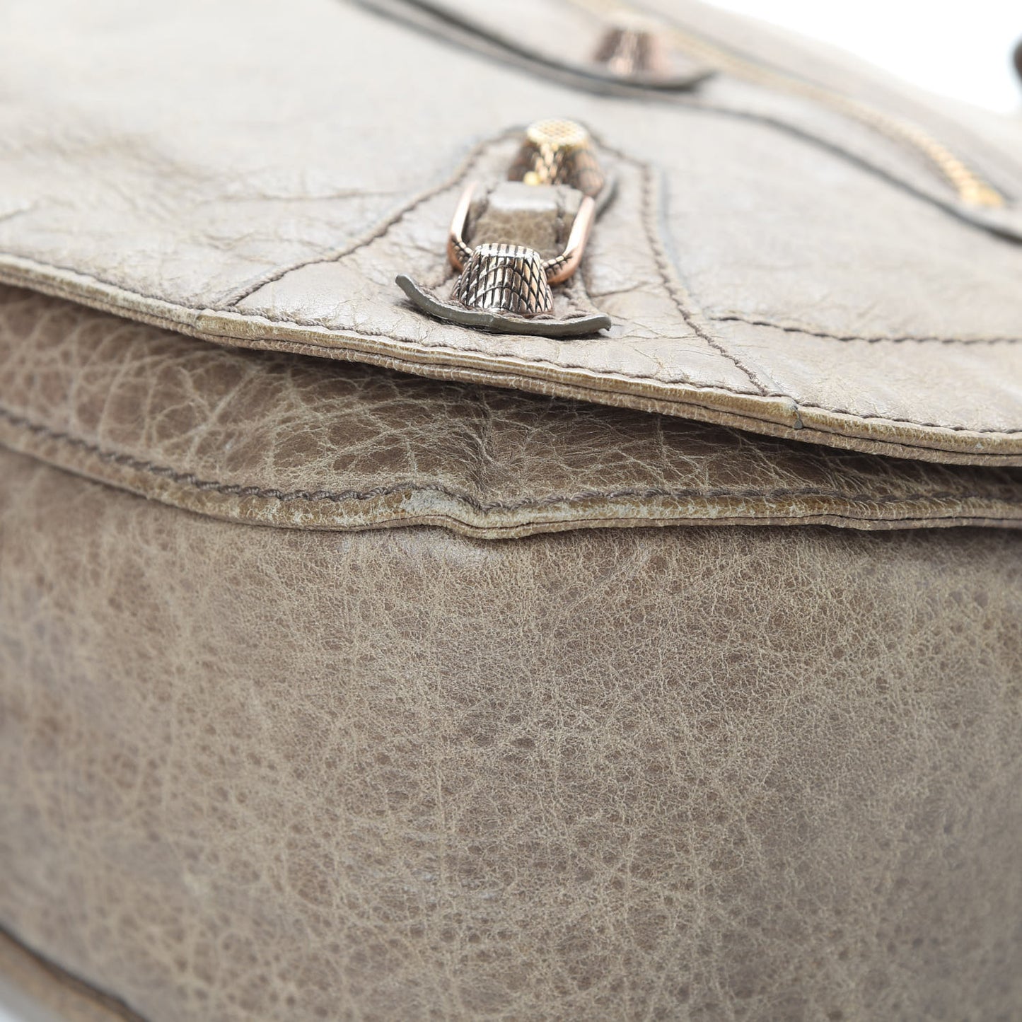 Agneau Giant 12 Rose Gold Hardware Neo Folk Messenger Gris Poivre