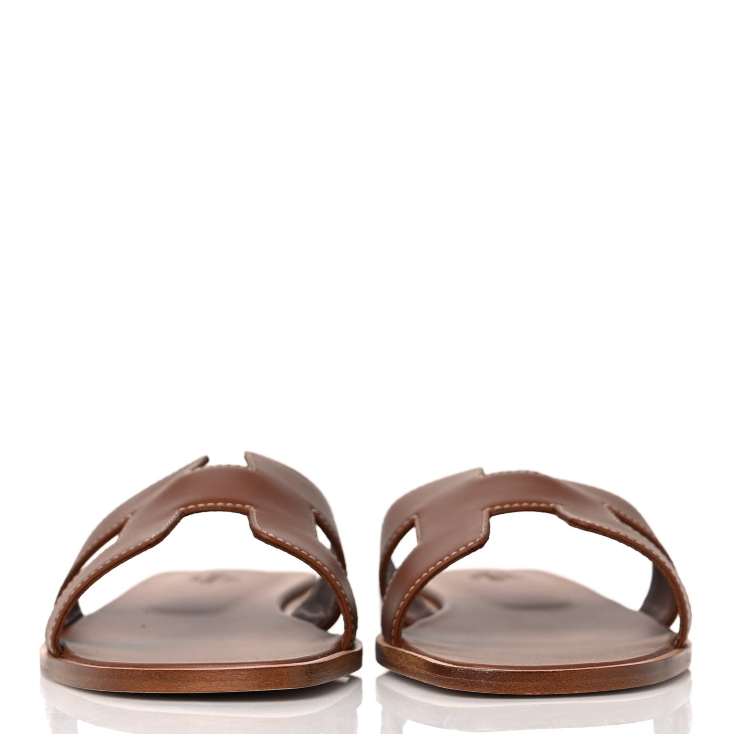 Hermes Box Calfskin Oran Sandals 40 Gold 2 of 9