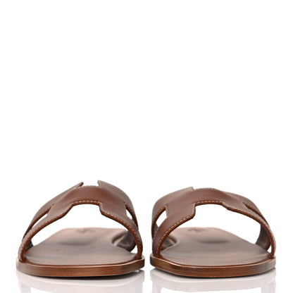 Hermes Box Calfskin Oran Sandals 40 Gold 2 of 9