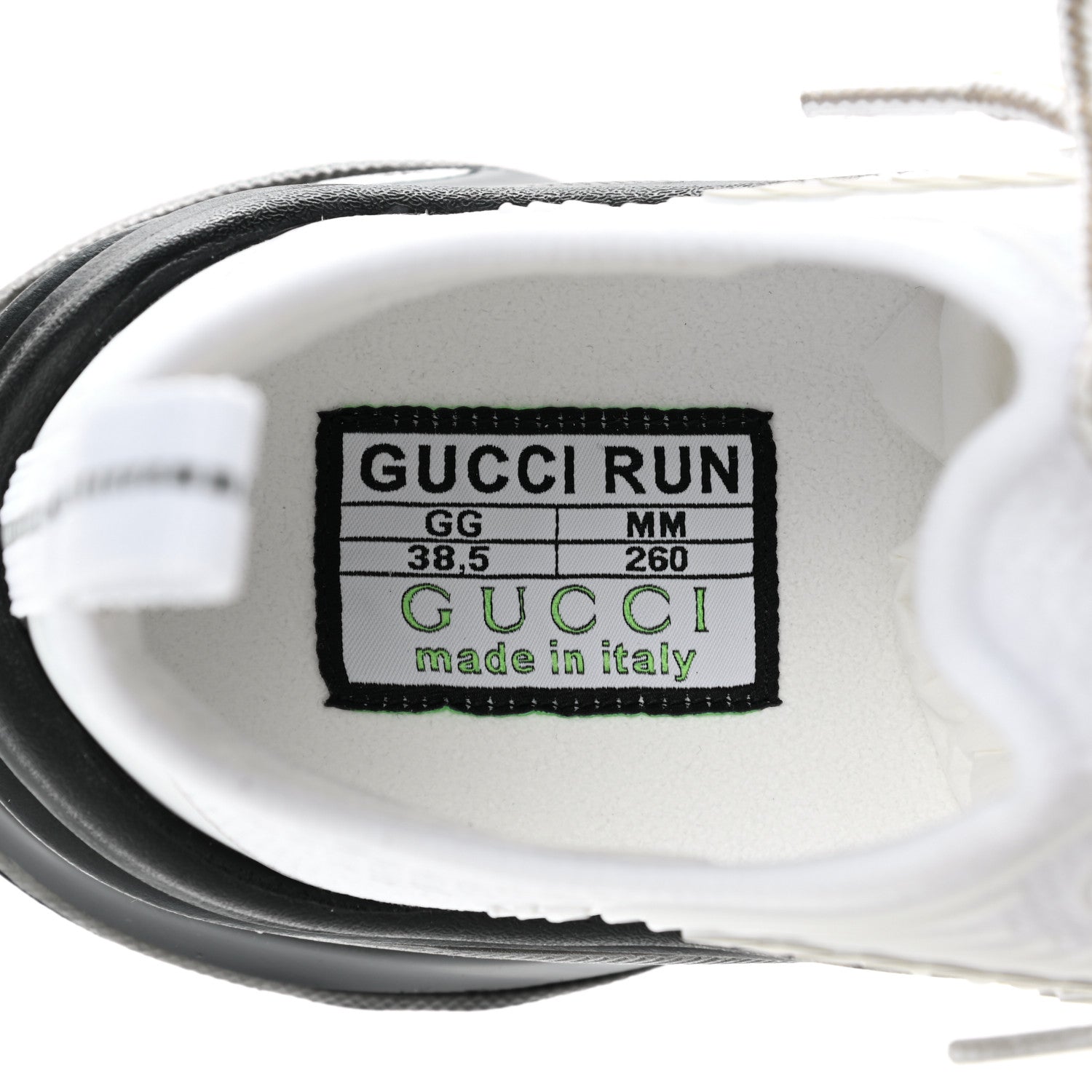 Gucci Technical Knit Fabric Waves Womens Gucci Run Sneakers 38.5 Great White Thunder 7 of 8