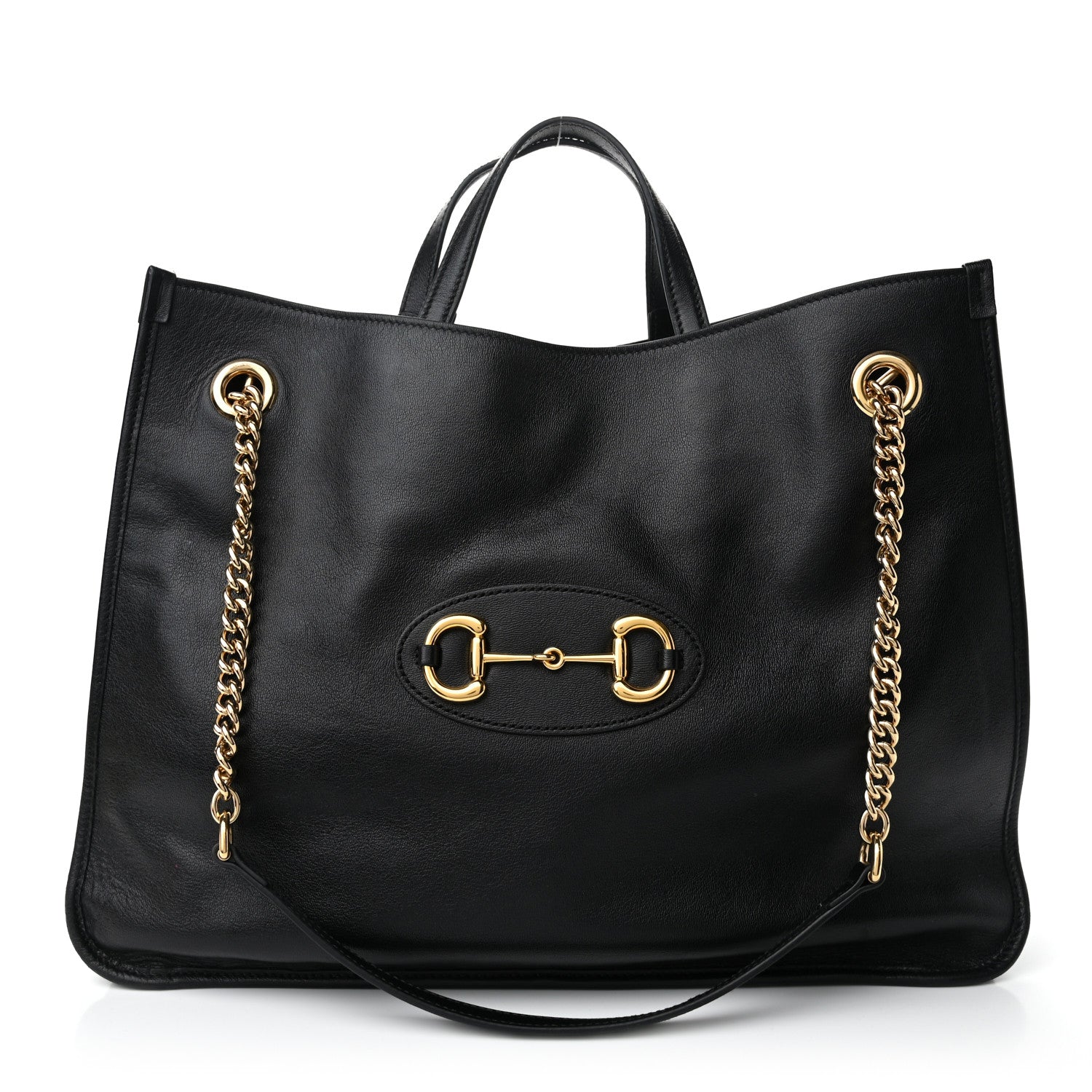 Gucci Calfskin Large Horsebit 1955 Tote Bag Black 1 of 9