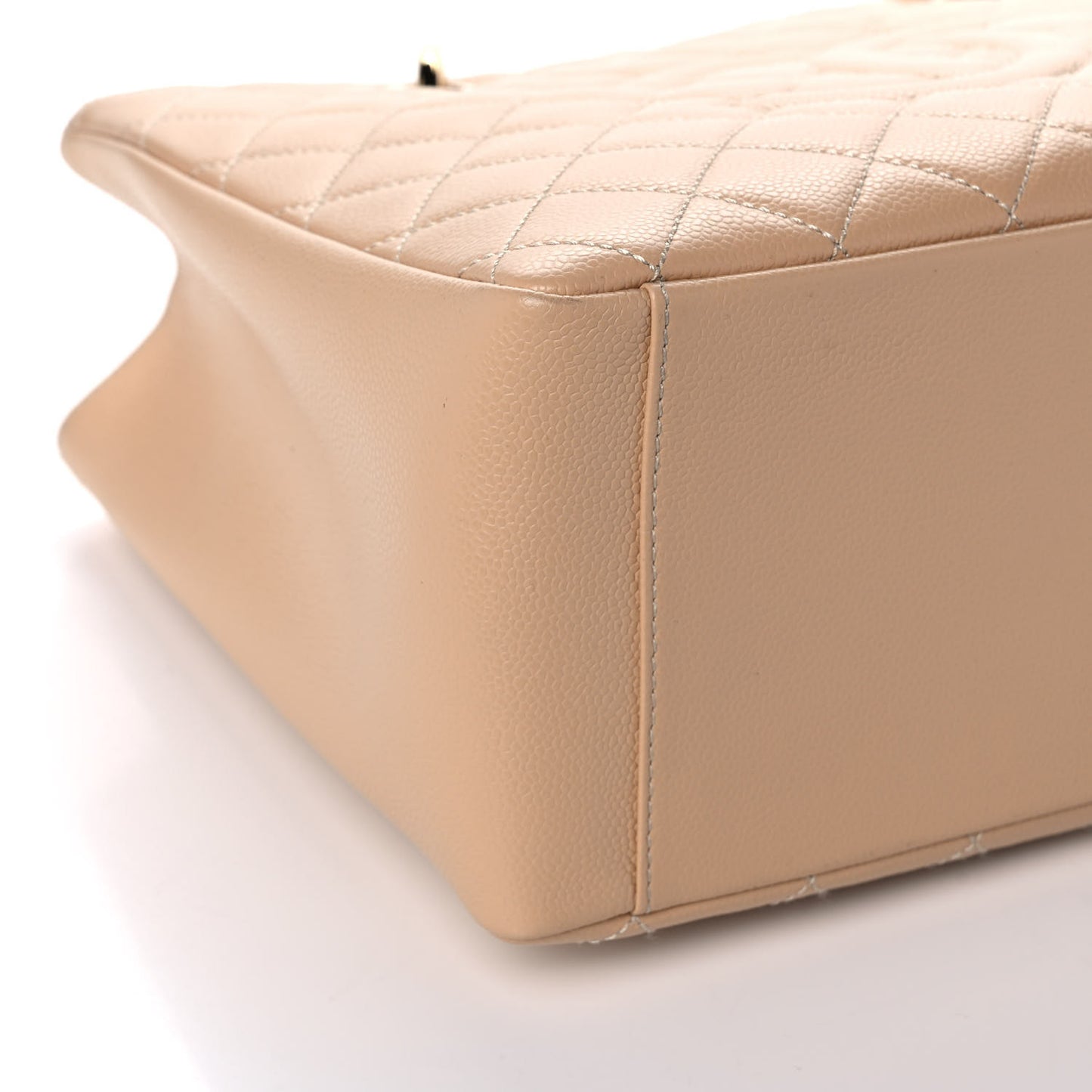 Caviar Quilted Grand Shopping Tote GST Beige