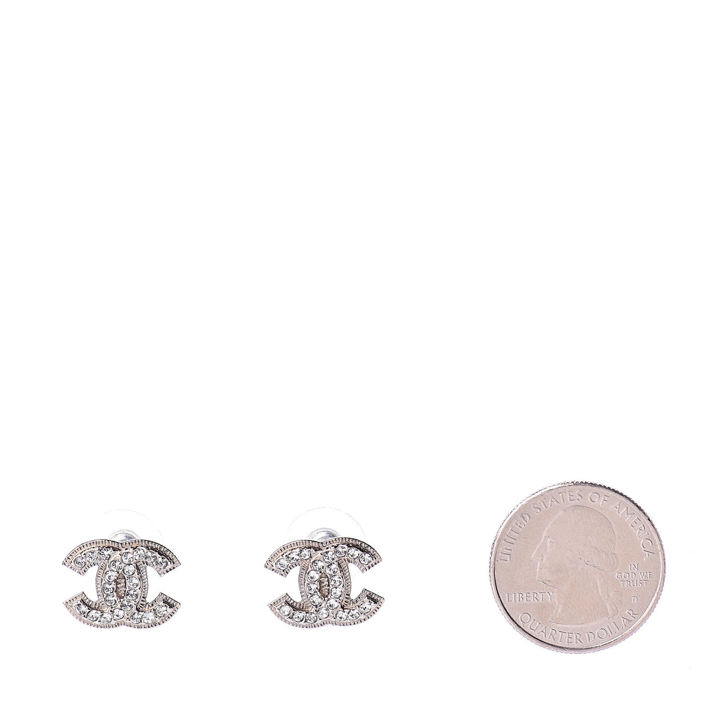 Crystal Mini Timeless CC Earrings Silver