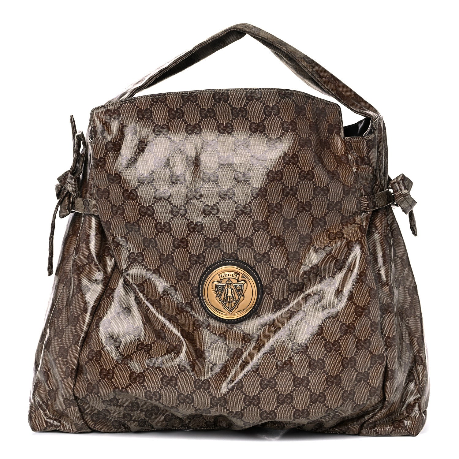 Gucci Crystal Monogram Medium Hysteria Tote Brown 3 of 14