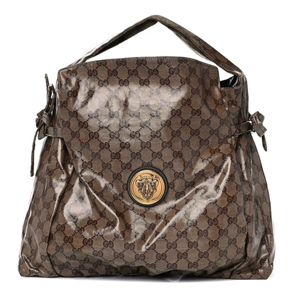Gucci Crystal Monogram Medium Hysteria Tote Brown 3 of 14