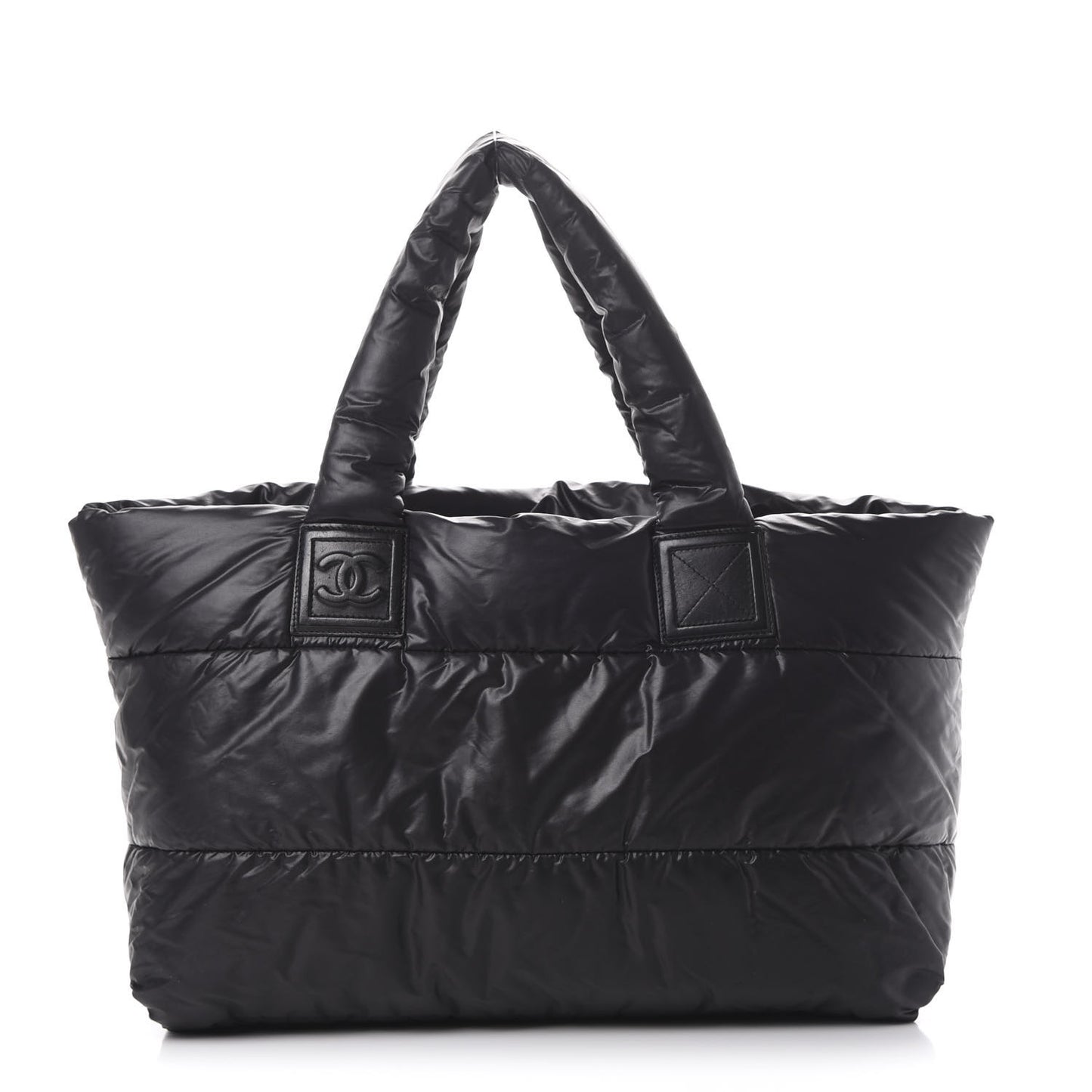 Nylon Quilted Large Coco Cocoon Tote Black