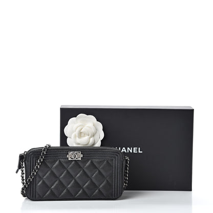Chanel Caviar Quilted Small Boy Clutch With Chain Black 14 of 14