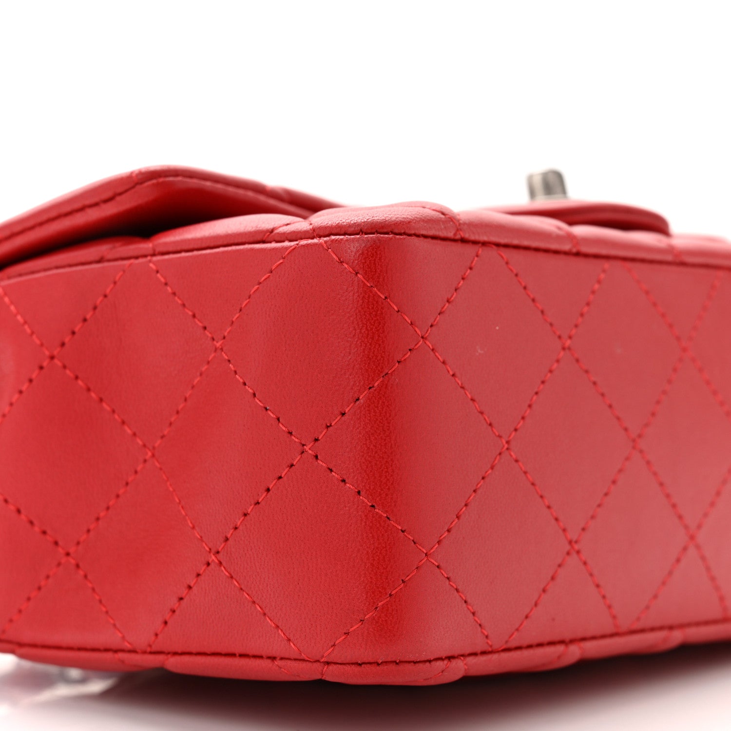 Chanel Lambskin Quilted Mini Rectangular Flap Red 9 of 11