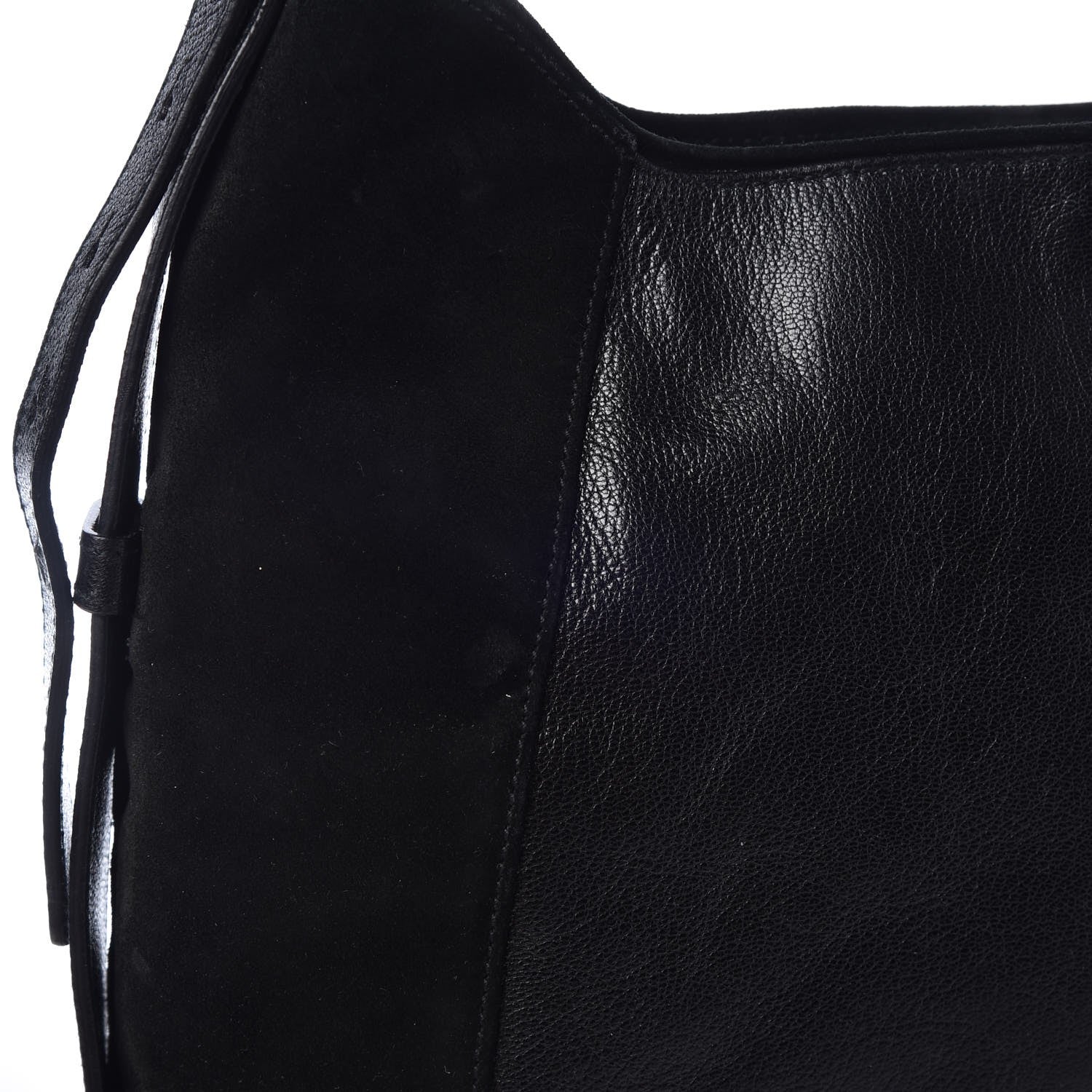 Saint Laurent Suede Studded Y Mombasa Horn Bag Black 11 of 12