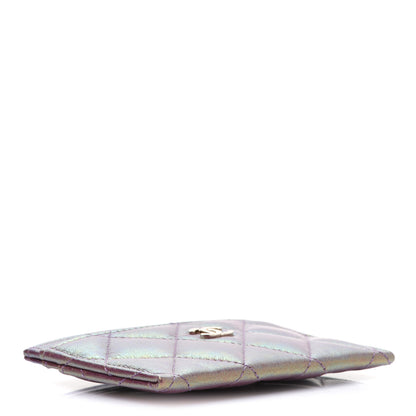 Chanel Iridescent Lambskin Quilted Card Holder Purple 4 of 9
