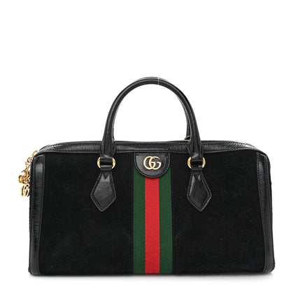 Gucci Suede Patent GG Web Medium Ophidia Boston Black 1 of 9