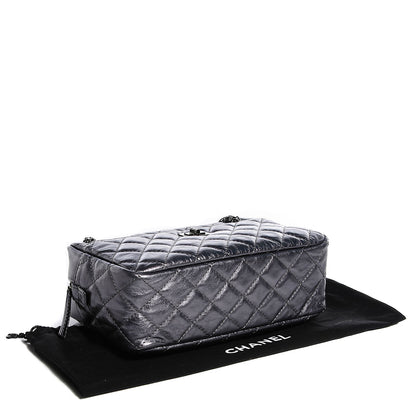 Chanel Metallic Aged Calfskin Quilted Small Reissue Camera Case Dark Silver 4 of 7