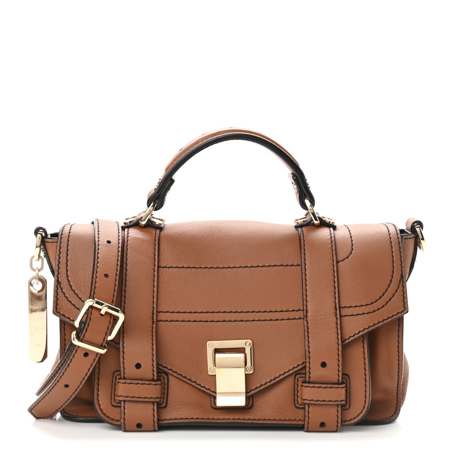Soft Grainy Calfskin Tiny PS1 Satchel Sienna
