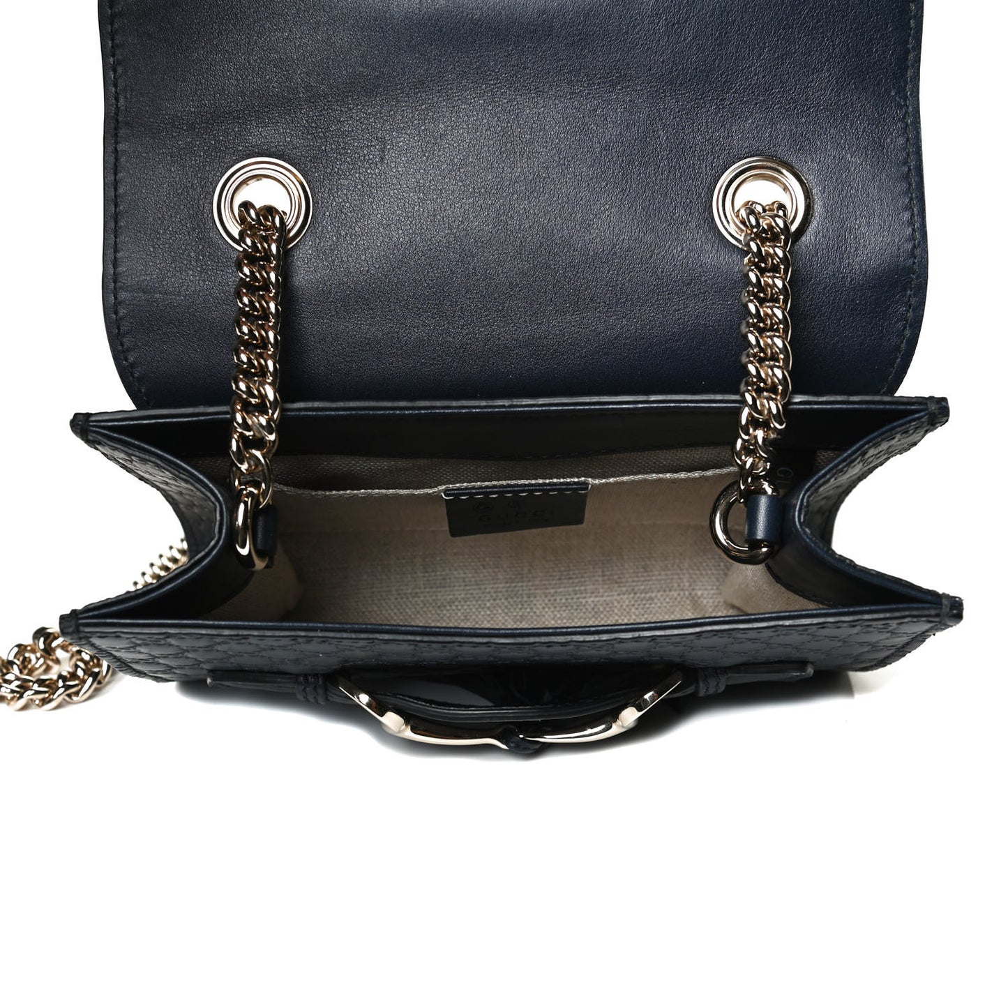 Microguccissima Mini Emily Chain Shoulder Bag Blue