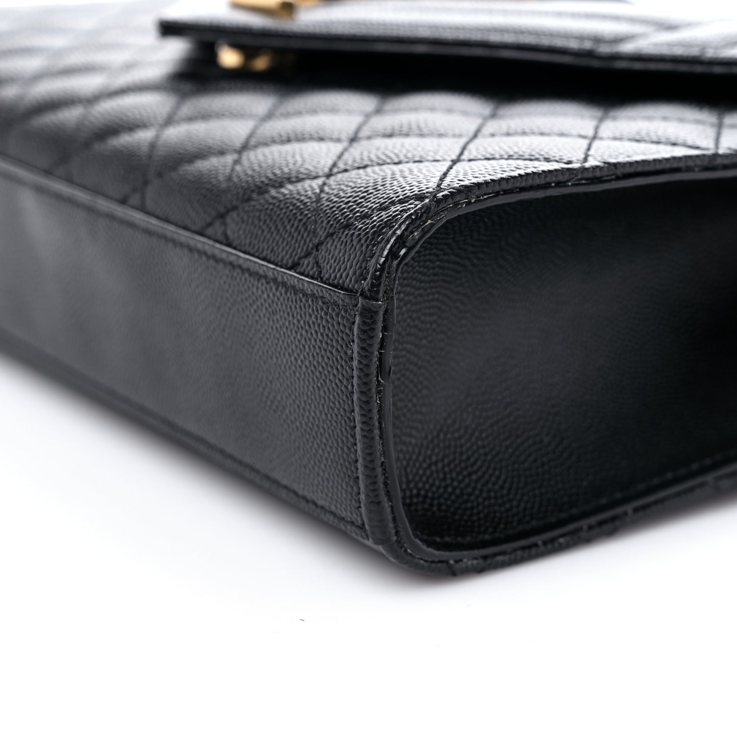 Grain De Poudre Textured Mixed Matelasse Triquilt Medium Monogram Satchel Black