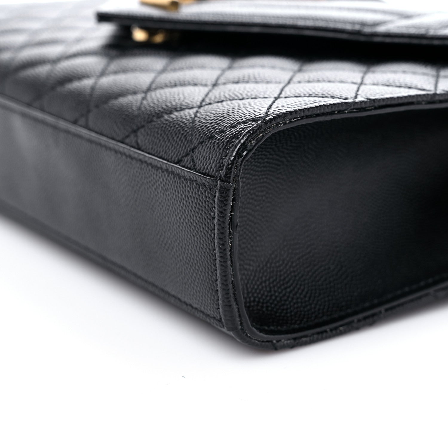 Saint Laurent Grain De Poudre Textured Mixed Matelasse Triquilt Medium Monogram Satchel Black 9 of 10