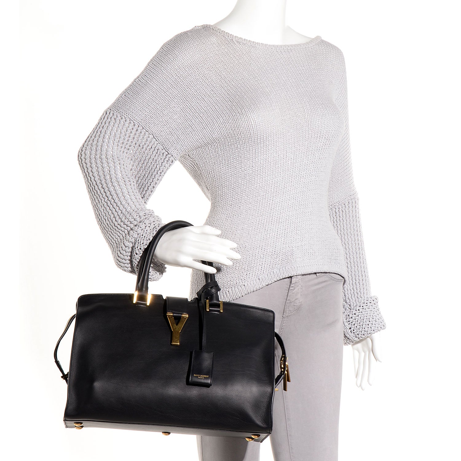 Saint Laurent Calfskin Medium Classic Cabas Y Bag Black 2 of 10
