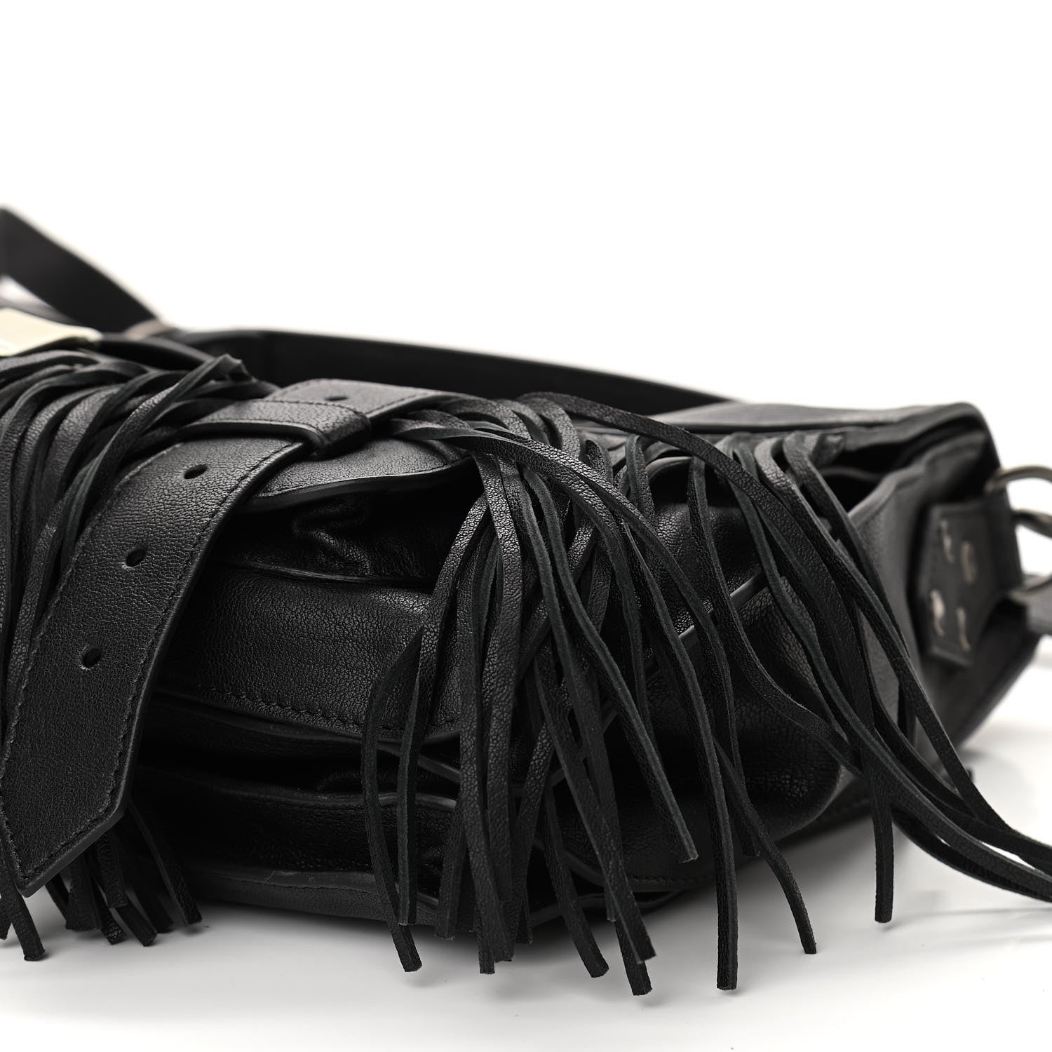 Proenza Schouler Lambskin Tiny Fringe Lux PS1 Satchel Black 9 of 10