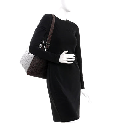 Givenchy Calfskin Crocodile Embossed 3D Stud Medium Antigona Brown 2 of 8