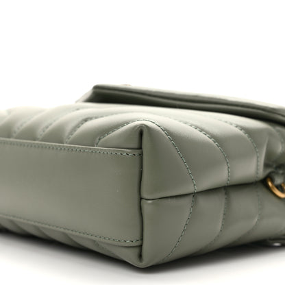 Saint Laurent Calfskin Y Quilted Monogram Toy Loulou Crossbody Bag Light Sage 10 of 11