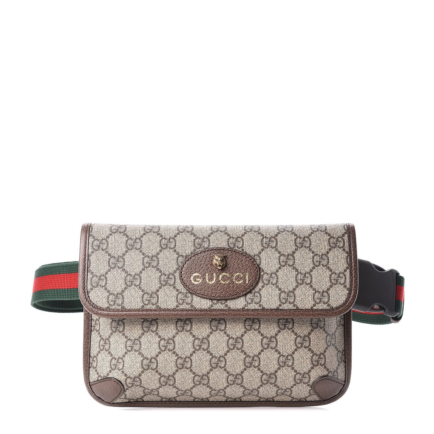 GG Supreme Monogram Neo Vintage Web Belt Bag Brown
