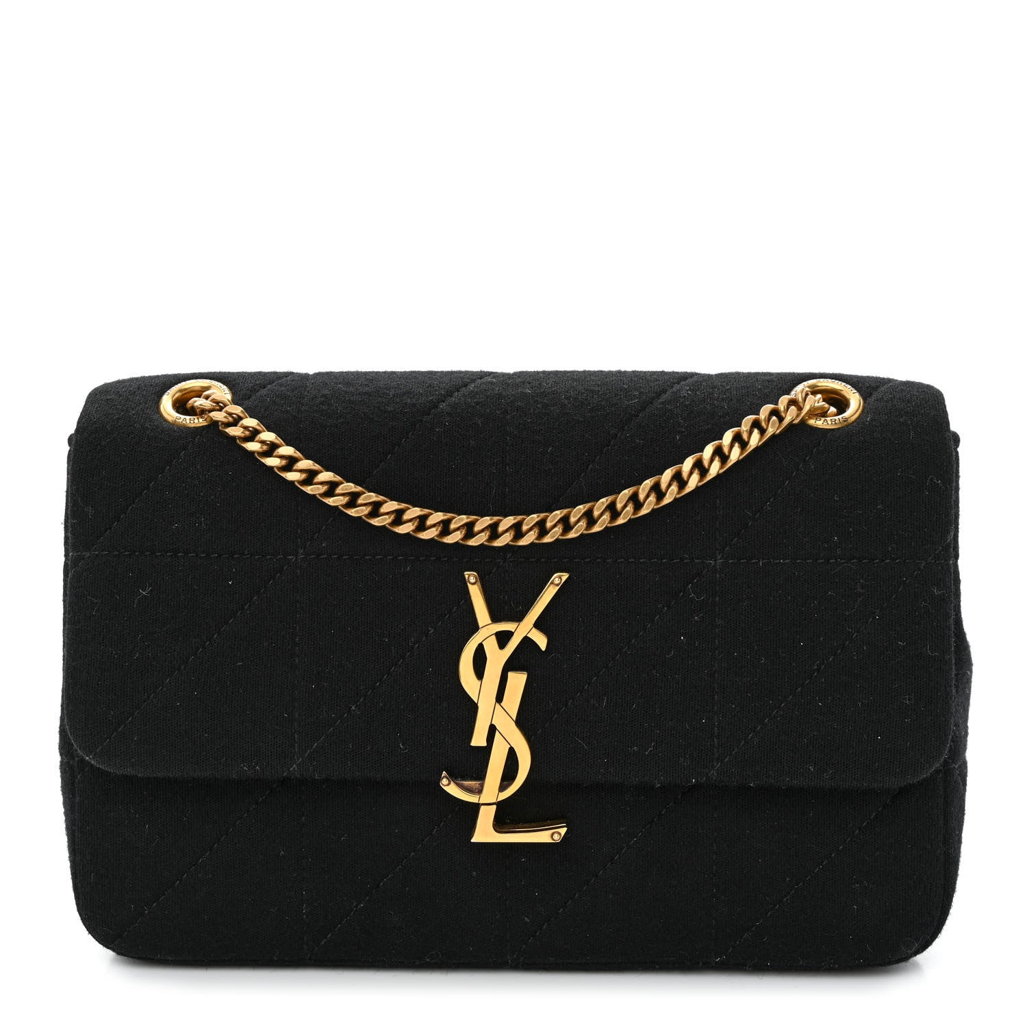 Saint Laurent Jersey Wool Patchwork Monogram Medium Jamie Black 1 of 11