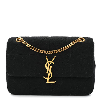 Saint Laurent Jersey Wool Patchwork Monogram Medium Jamie Black 1 of 11