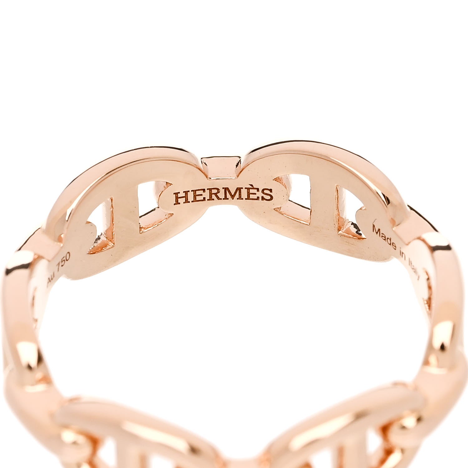 Hermes 18K Rose Gold PM Chaine d'Ancre Enchainee Ring 52 6 4 of 7