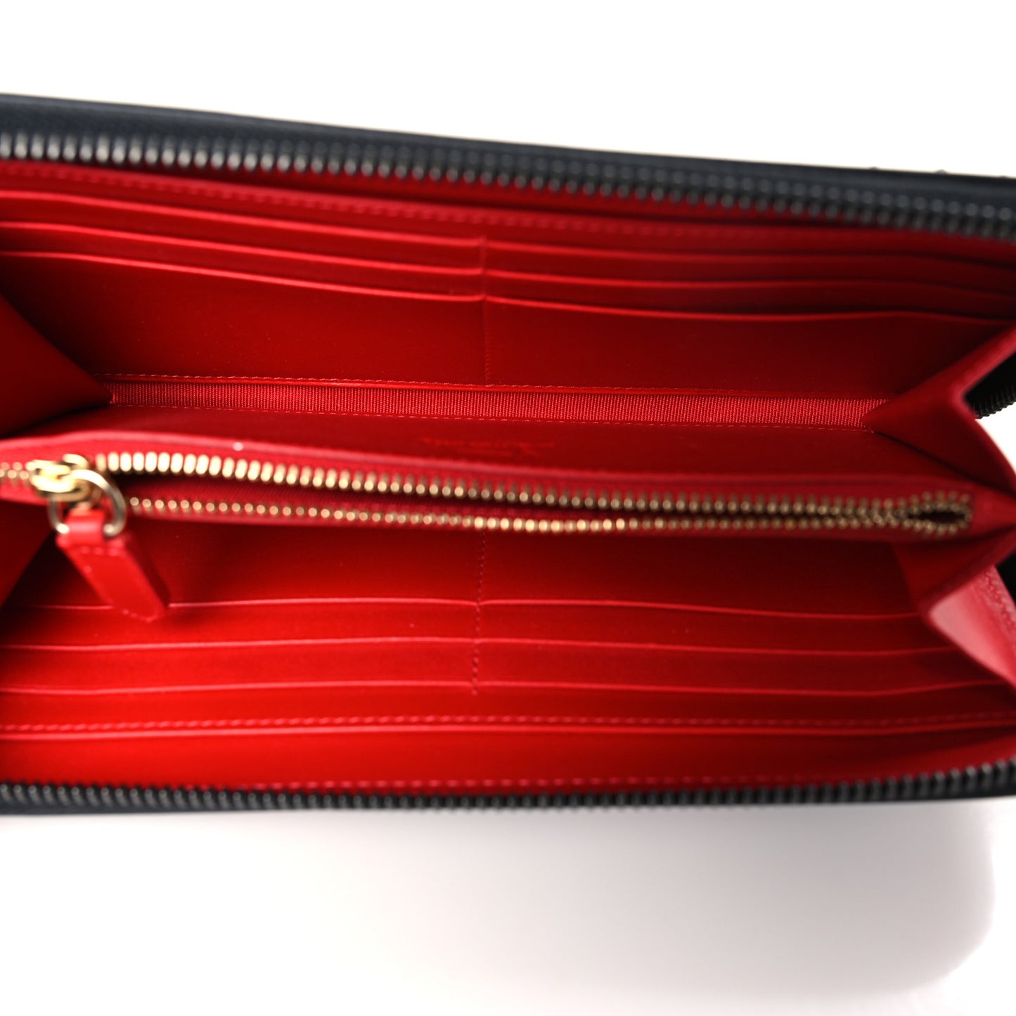 Patent Panettone Spiked Valentines Zip Around Wallet Black Fuchsia