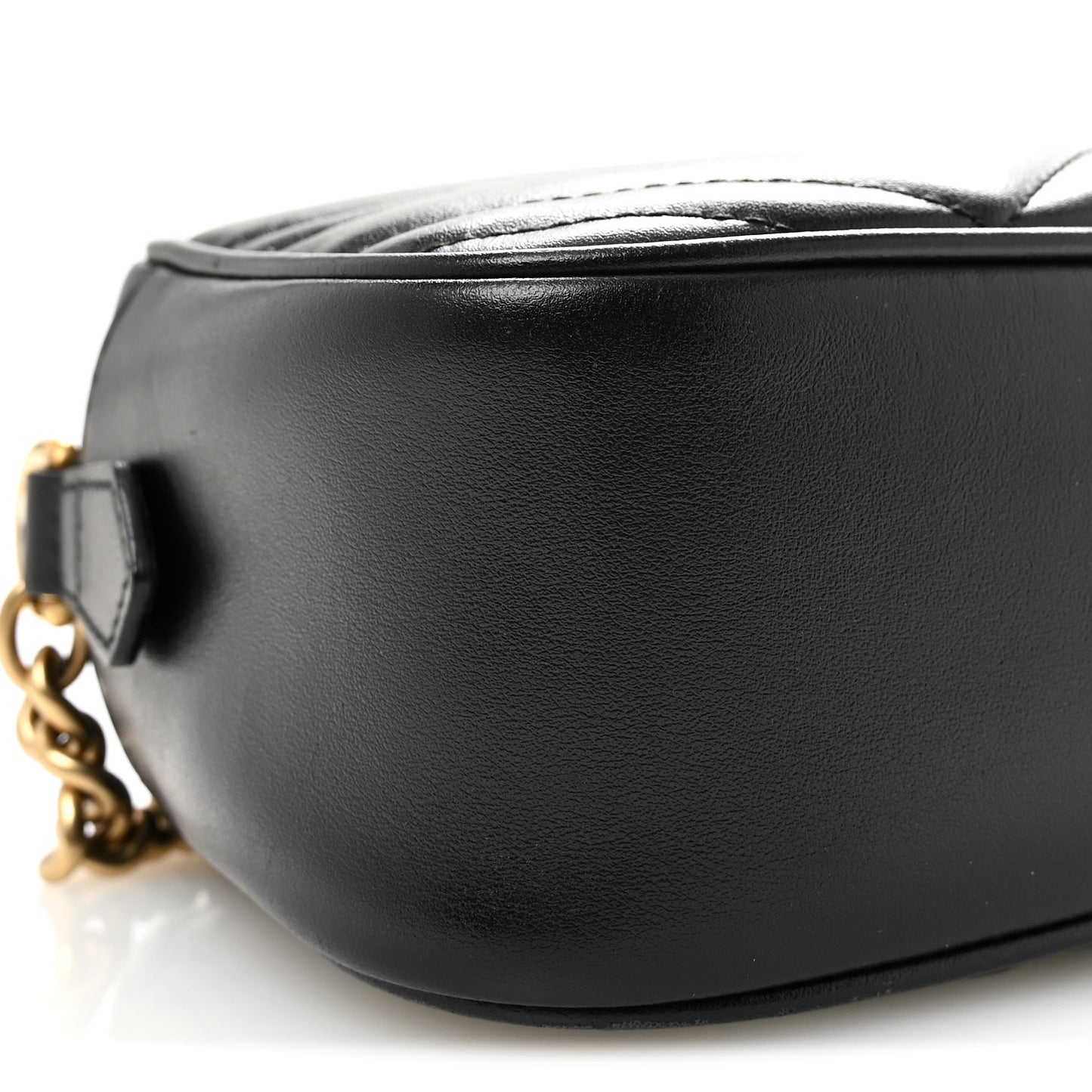Calfskin Matelasse Small GG Marmont Chain Shoulder Bag Black