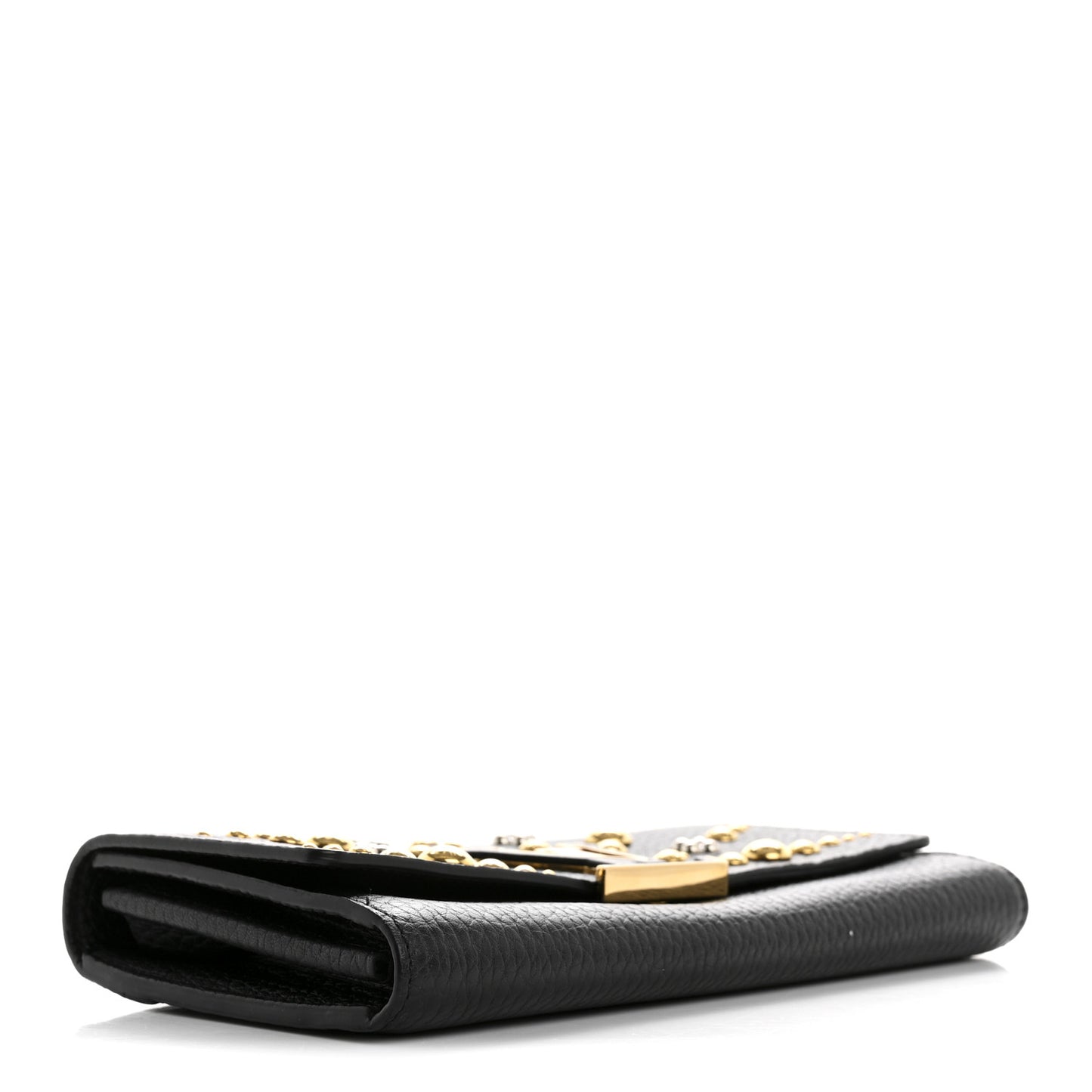 Taurillon Studded Sol Capucines Wallet Black