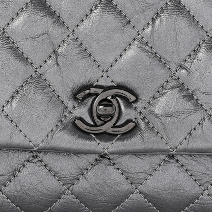 Chanel Metallic Aged Calfskin Quilted Mini Coco Handle Flap Silver 8 of 10