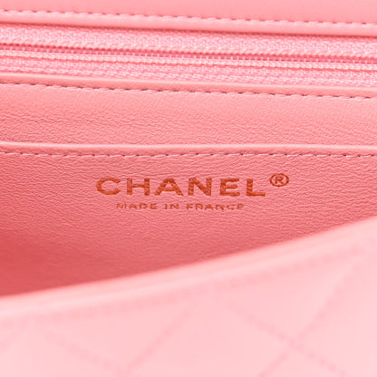Chanel Lambskin Quilted Mini Rectangular Flap Pink 6 of 15