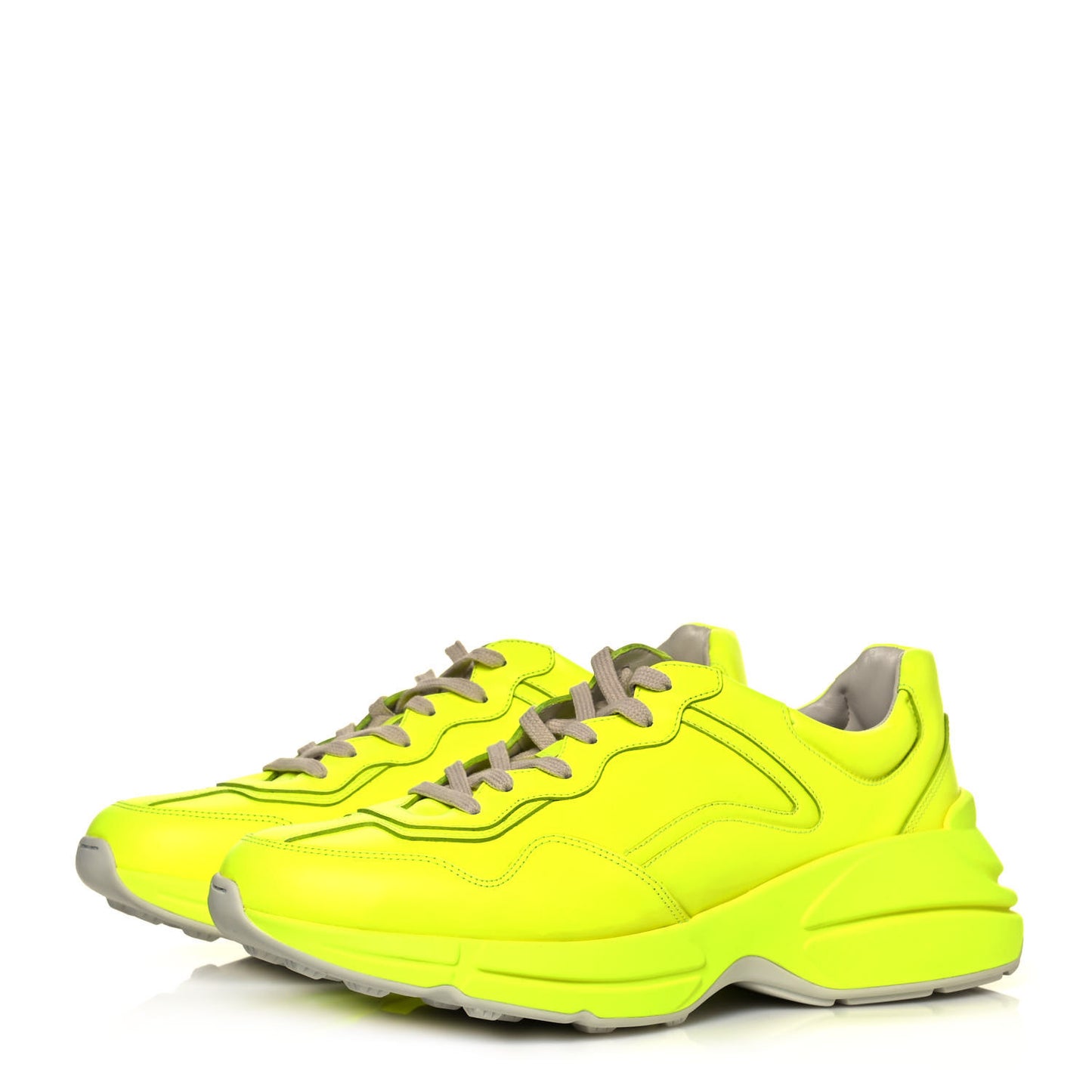 Calfskin Mens Rhyton Sneakers 10 Fluo Yellow