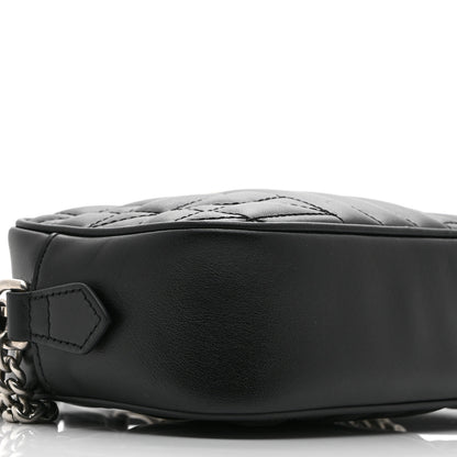 Gucci Calfskin Matelasse Aria Mini GG Marmont Chain Shoulder Bag Black 10 of 11