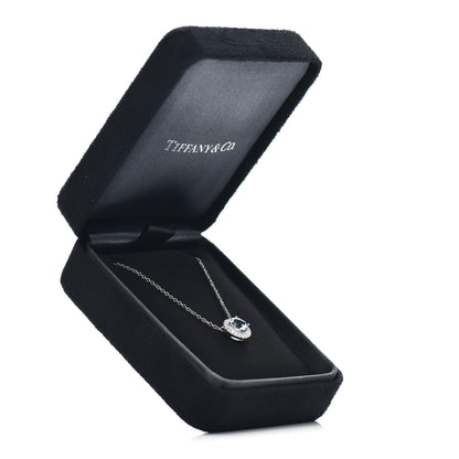 Tiffany Platinum Diamond Aquamarine Soleste Pendant Necklace 5 of 5