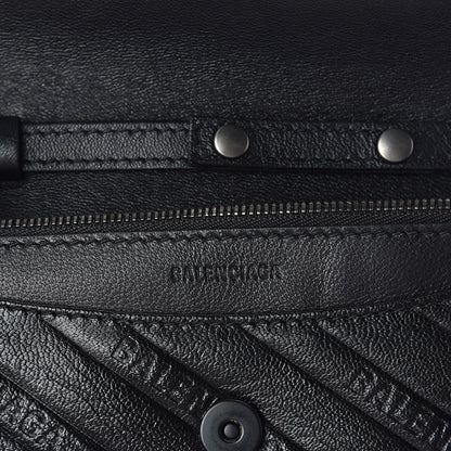 Balenciaga Shiny Goatskin Logo Embossed Monochrome BB Wallet On Chain Black 6 of 9