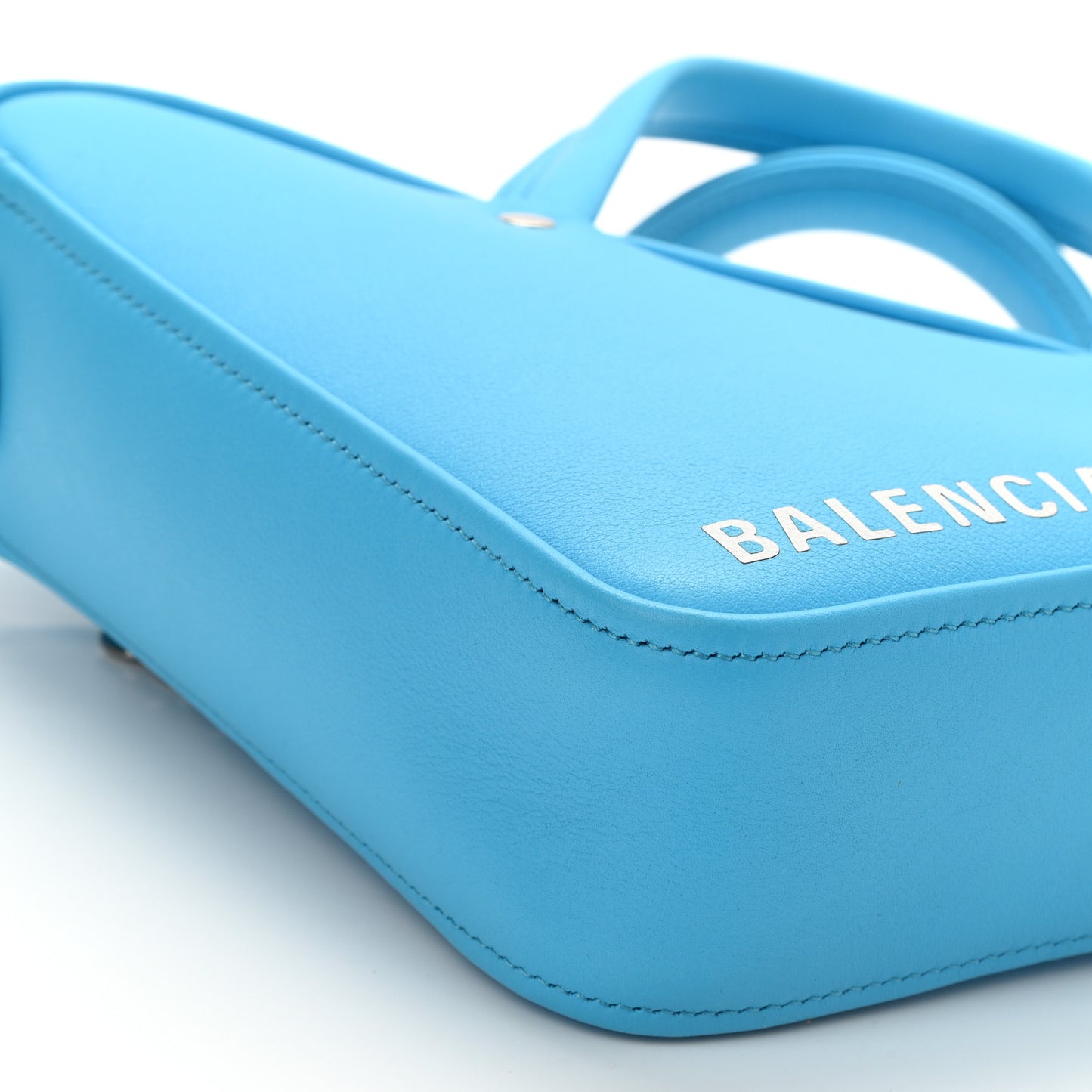 Calfskin XS Triangle Chain Duffle Baby Blue