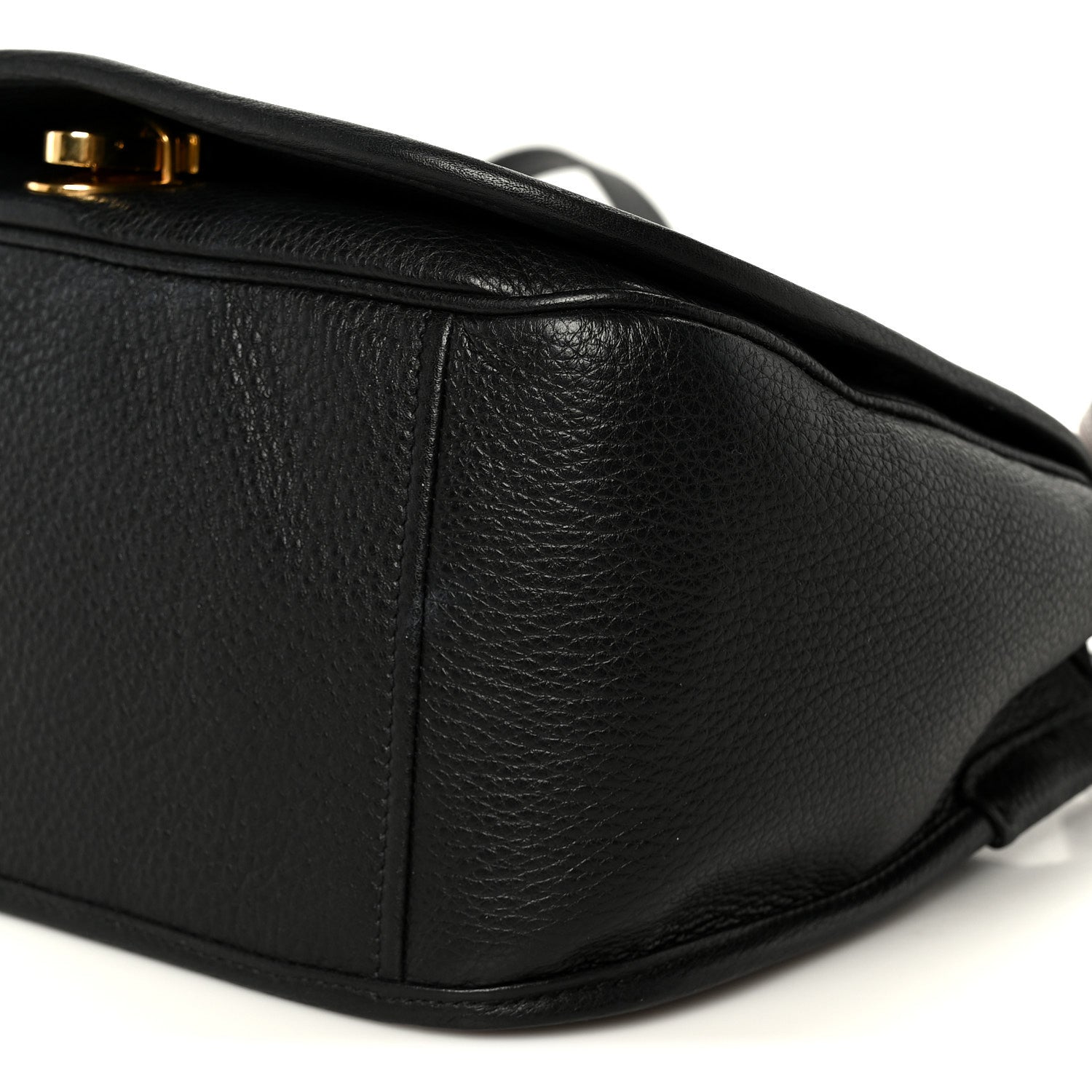 Prada Vitello Daino Embossed Logo Flap Shoulder Bag Black 11 of 11