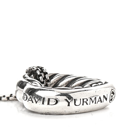 David Yurman Sterling Silver 18K Yellow Gold Large Open Heart Cable Necklace 6 of 6