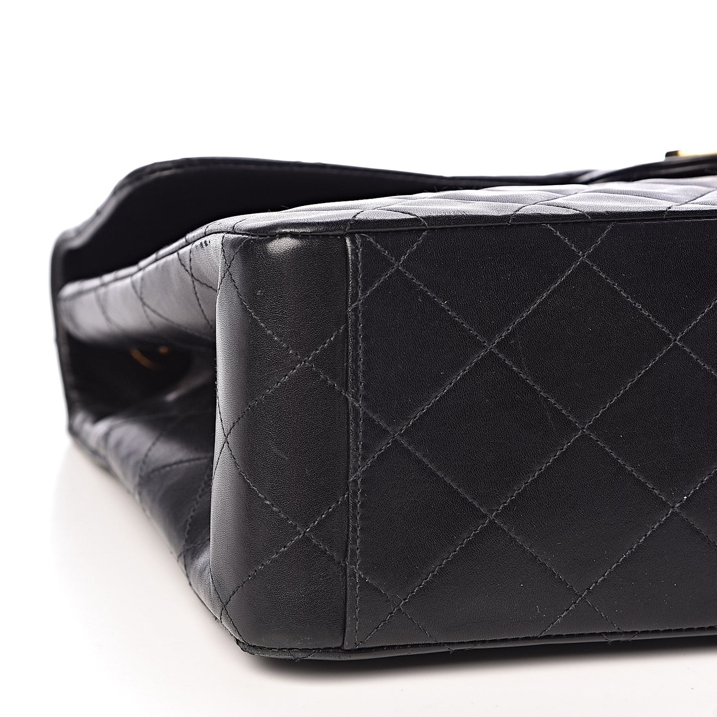 Lambskin Quilted XL Jumbo Single Flap Black