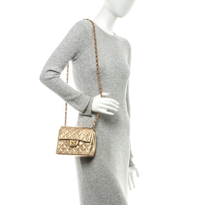 Chanel Metallic Lambskin Quilted Mini Square Flap Gold 2 of 8