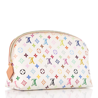 Louis Vuitton Monogram Multicolor Cosmetic Pouch White Litchi 3 of 9