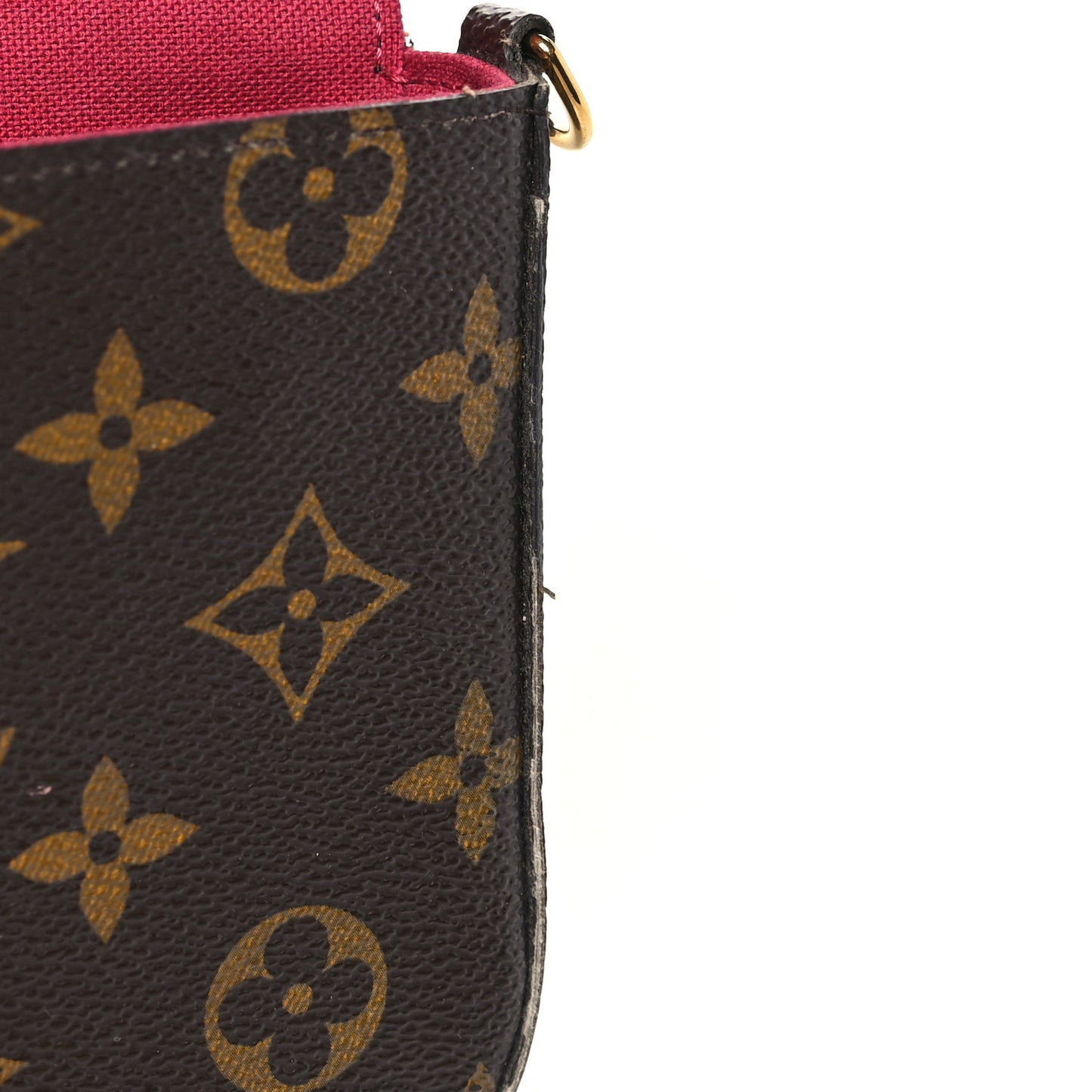 Monogram Pochette Felicie Chain Wallet Fuchsia
