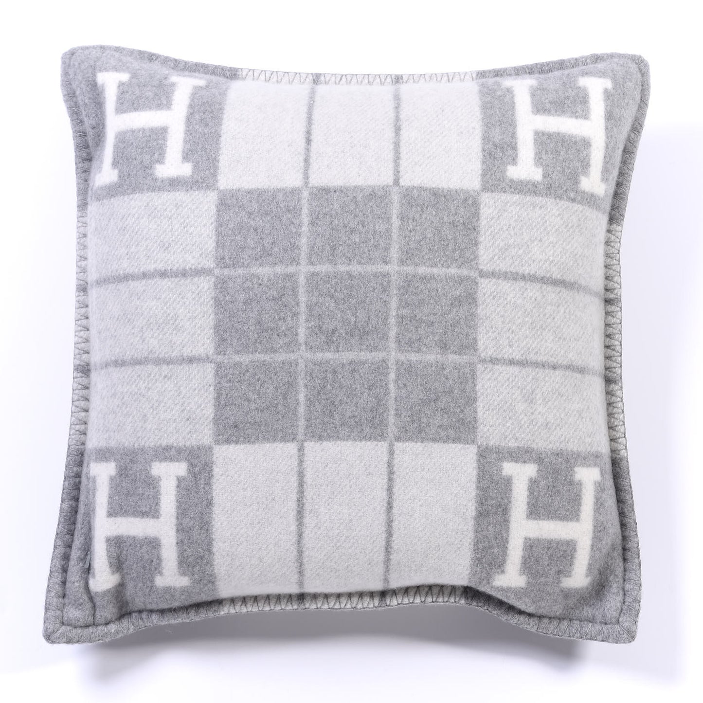 Wool Cashmere Avalon III Pillow PM Ecru Gris Clair